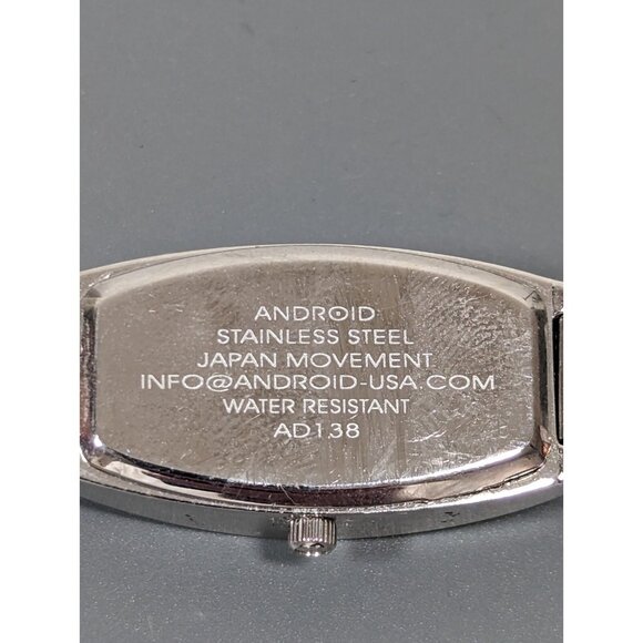 Android AD138 Silver Tone Dial Rectangle Case Mesh Stainless Steel Band Watch - Picture 9 of 9